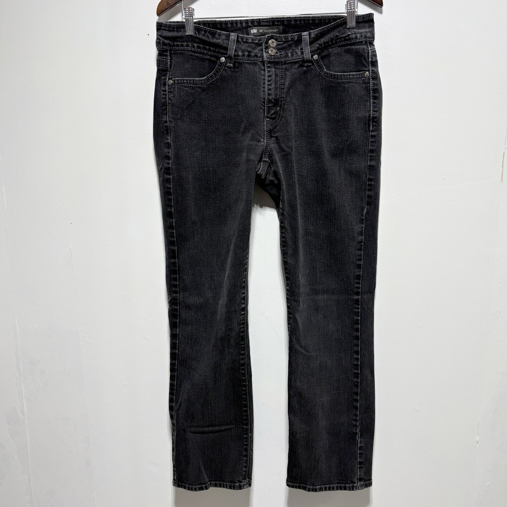 Levis 529 Jeans Womens 16 Black Curvy Straight Stretch Low Rise Inseam 32